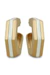 Buy_Varnika Arora_Gold Plated Helixa White Enamel Hoops _Online_at_Aza_Fashions