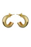 Varnika Arora_Gold Plated Luna Black Enamel Hoops _Online_at_Aza_Fashions