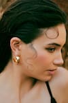 Buy_Varnika Arora_Gold Plated Luna Black Enamel Hoops _at_Aza_Fashions