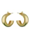 Shop_Varnika Arora_Gold Plated Luna Green Enamel Hoops _at_Aza_Fashions