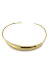 Varnika Arora_Gold Plated Aurelia Black Enamel Neckpiece _Online_at_Aza_Fashions