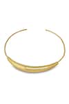 Varnika Arora_Gold Plated Aurelia White Enamel Neckpiece _Online_at_Aza_Fashions