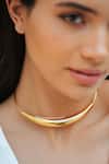 Shop_Varnika Arora_Gold Plated Aurelia White Enamel Neckpiece _Online_at_Aza_Fashions