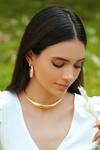 Buy_Varnika Arora_Gold Plated Aurelia White Enamel Neckpiece _at_Aza_Fashions