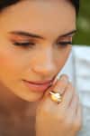Buy_Varnika Arora_Gold Plated Verdora White Enamel Ring _Online_at_Aza_Fashions