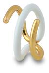 Shop_Varnika Arora_Gold Plated Twistie Ring _at_Aza_Fashions