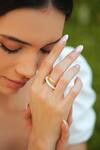 Buy_Varnika Arora_Gold Plated Twistie Ring _at_Aza_Fashions