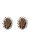 Sangeeta Boochra_Brown Imitation Gemstones Quartz Designer Earrings _Online_at_Aza_Fashions