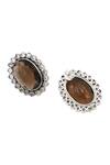 Buy_Sangeeta Boochra_Brown Imitation Gemstones Quartz Designer Earrings _Online_at_Aza_Fashions