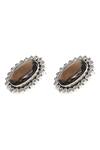 Shop_Sangeeta Boochra_Brown Imitation Gemstones Quartz Designer Earrings _at_Aza_Fashions