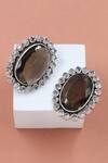 Buy_Sangeeta Boochra_Brown Imitation Gemstones Quartz Designer Earrings _at_Aza_Fashions