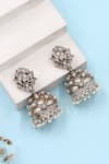 Buy_Sangeeta Boochra_Silver Plated Zari Kundan Earrings _at_Aza_Fashions