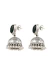 Sangeeta Boochra_Green Onyx Silver Designer Earrings _Online_at_Aza_Fashions