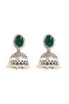 Buy_Sangeeta Boochra_Green Onyx Silver Designer Earrings _Online_at_Aza_Fashions