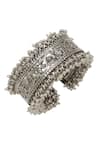 Shop_Sangeeta Boochra_Silver Plated Beads Designer Handcrafted Bangle _at_Aza_Fashions