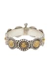 Shop_Sangeeta Boochra_Gold Plated Designer Silver Bangle _at_Aza_Fashions