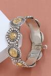 Buy_Sangeeta Boochra_Gold Plated Designer Silver Bangle _at_Aza_Fashions