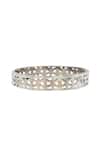 Shop_Sangeeta Boochra_Silver Plated Designer Bangle _at_Aza_Fashions