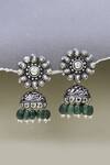 Buy_Sangeeta Boochra_Silver Plated Beads Designer Earrings _at_Aza_Fashions