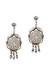 Shop_Sangeeta Boochra_Silver Plated Kundan Designer Earrings _Online_at_Aza_Fashions
