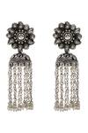Shop_Sangeeta Boochra_Silver Plated Designer Handcrafted Earrings _at_Aza_Fashions