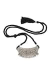 Shop_Sangeeta Boochra_Silver Plated Designer Handcrafted Choker _at_Aza_Fashions