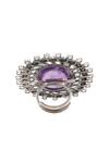 Sangeeta Boochra_Purple Crystals Onyx Silver Designer Ring _Online_at_Aza_Fashions