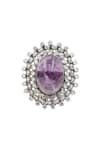 Shop_Sangeeta Boochra_Purple Crystals Onyx Silver Designer Ring _at_Aza_Fashions