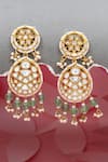 Buy_Sangeeta Boochra_White Zari Kundan Designer Earrings _at_Aza_Fashions