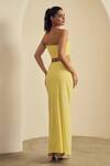 Shop_Label Frow_Yellow Lycra Sweetheart Neck Yasmin Skirt Set _at_Aza_Fashions