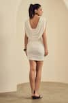 Shop_Label Frow_White Lycra Cowl Neck Aliyah Mini Dress _at_Aza_Fashions
