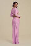 Shop_Label Frow_Pink Lycra Sweetheart Neck Ruching Maxi Skirt Set _at_Aza_Fashions