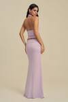 Shop_Label Frow_Lavender Lycra Halter Neck Miley Maxi Skirt Set _at_Aza_Fashions