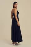 Shop_Label Frow_Black Lycra Halter Neck Raven Dress _at_Aza_Fashions