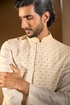 Buy_Aariyana Couture_Off White Silk Embroidery Bundi And Kurta Set 