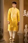 Buy_Aariyana Couture_Yellow Silk, Cotton Embroidery Kurta Set _at_Aza_Fashions
