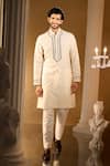 Buy_Aariyana Couture_Cream Silk, Cotton Embroidery Kurta Set _at_Aza_Fashions