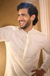 Buy_Aariyana Couture_White Organza, Cotton, Silk Embroidery Kurta Set 
