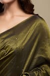 Naintara Bajaj_Green Tissue Embroidery Saree With Running Blouse _at_Aza_Fashions