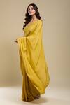 Shop_Naintara Bajaj_Yellow Tissue Embroidered Saree With Running Blouse_Online_at_Aza_Fashions