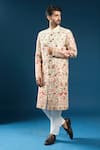 Buy_Arihant Rai Sinha_Cream Silk Embroidery And Red Sherwani Set _at_Aza_Fashions
