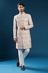 Buy_Arihant Rai Sinha_Multi Color Silk Embroidery Designer Sherwani Set _at_Aza_Fashions