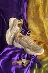 Buy_Chal Jooti_Gold Royal Jewel Embellished Sneakers _at_Aza_Fashions