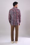 Shop_Aryavir Malhotra_Purple Cotton Multi Color Digital Print Slim Fit Shirt _at_Aza_Fashions