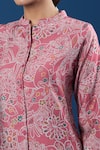 Buy_Naintara Bajaj_Pink Modal, Muslin Collared Printed Tunic And Pant Set 
