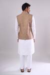 Shop_Arihant Rai Sinha_Brown Polyester, Jacquard Chiku Poly Bundi _at_Aza_Fashions
