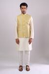 Shop_Arihant Rai Sinha_Gold Digital Geometric Pattern Bundi _Online_at_Aza_Fashions