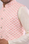 Arihant Rai Sinha_Pink Geometric Pattern Bundi _Online_at_Aza_Fashions