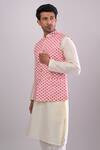 Arihant Rai Sinha_Pink Rani Geometric Pattern Bundi _Online_at_Aza_Fashions