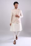 Arihant Rai Sinha Cream Floral Print Bundi Online at Aza Fashions Arihant Rai Sinha_Cream Floral Print Bundi _Online_at_Aza_Fashions